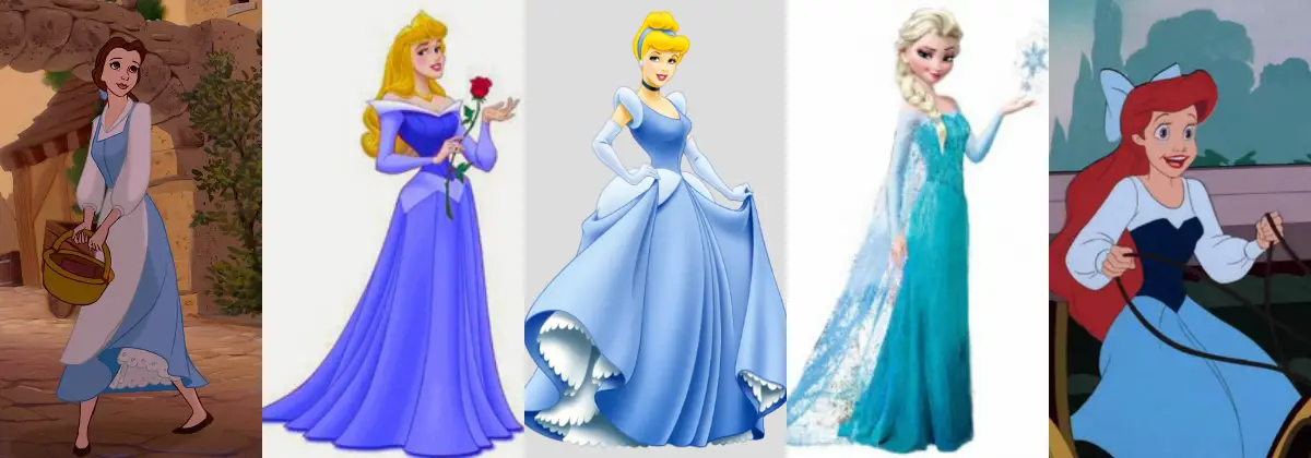 princesas da disney vestido azul