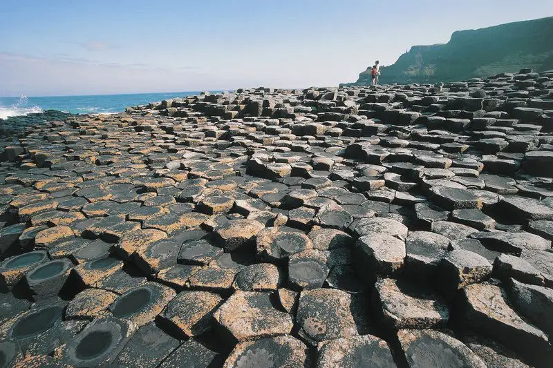 Basalt rock formations on the coast, Giant's Causeway, County Antrim, Northern Ireland
