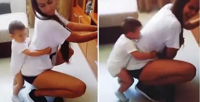 La acusan de abuso infantil por bailar de esta manera con su bebé (VIDEO). ...