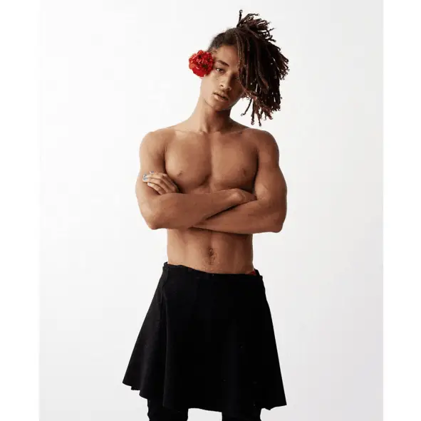 Gender-Bending-Jaden-Smith-Stuns-In-Shirtless-Dress-Nail-Polish-and-Rose-In-His-Hair-Cute-PHOTO