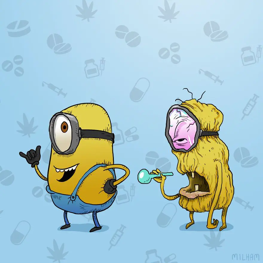 Así lucirían estos 8 dibujos animados si fuesen adictos a las drogas |  