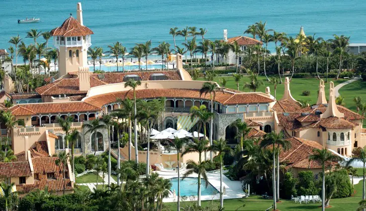 Aerial view of Mar-a-Lago, the oceanfront estate of billiona