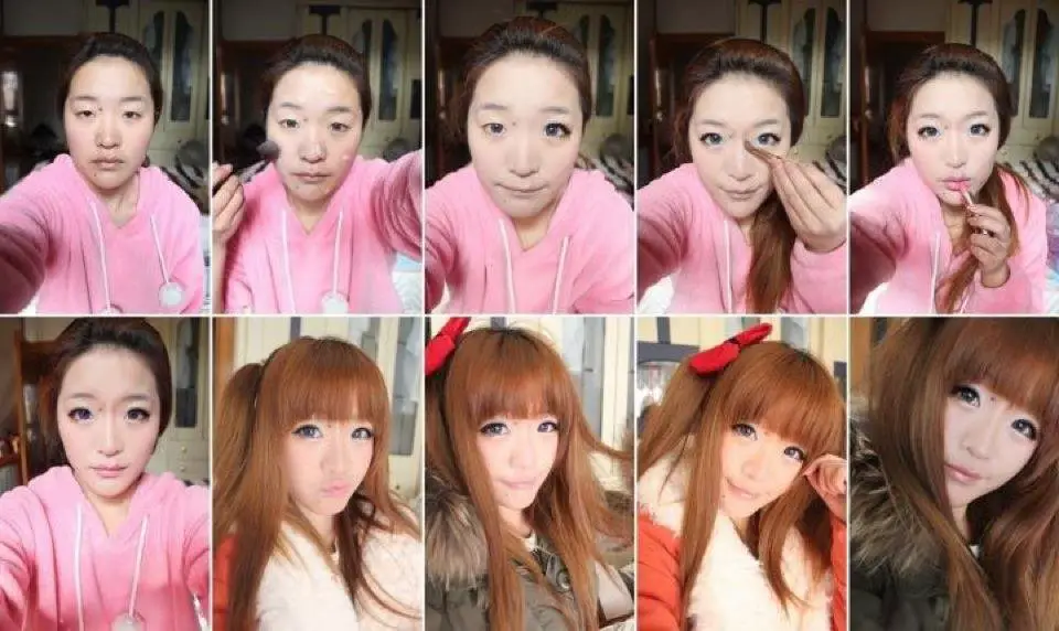 20 chicas asiáticas antes y después del maquillaje ¡Impresionante!