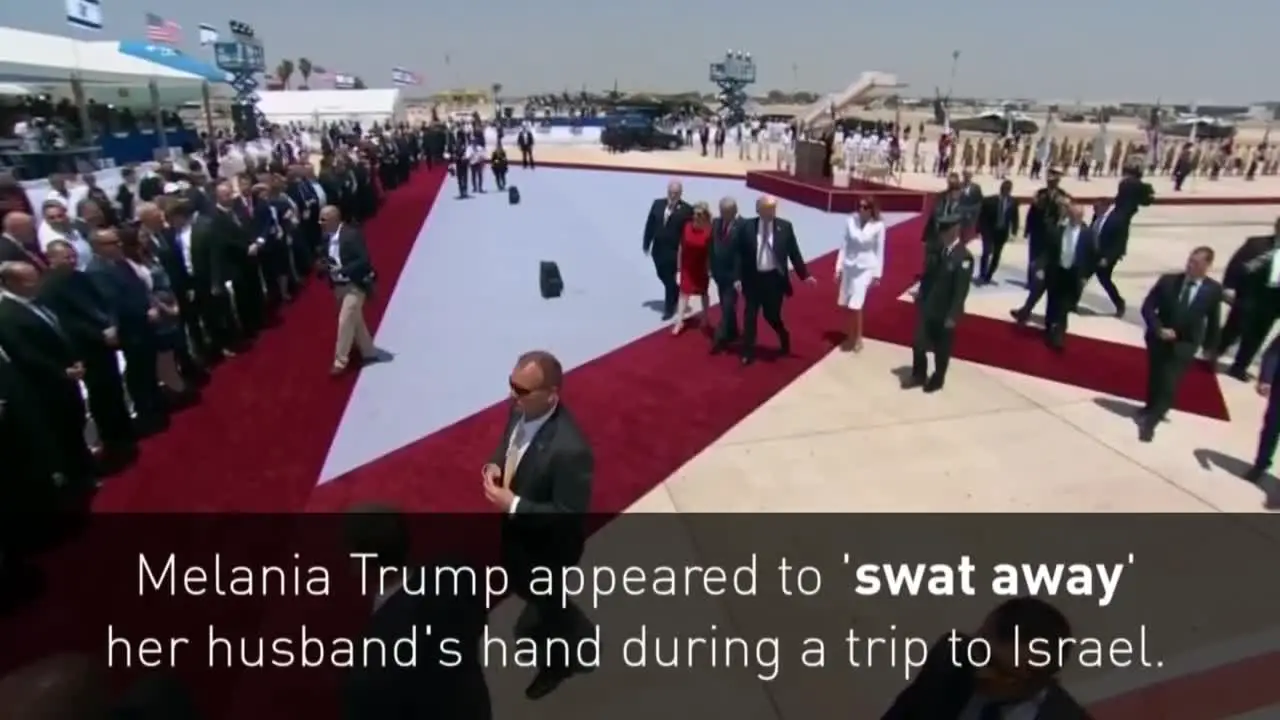 Melania-Trump-swats-away-husband-Donalds-hand-during-Israel-visit
