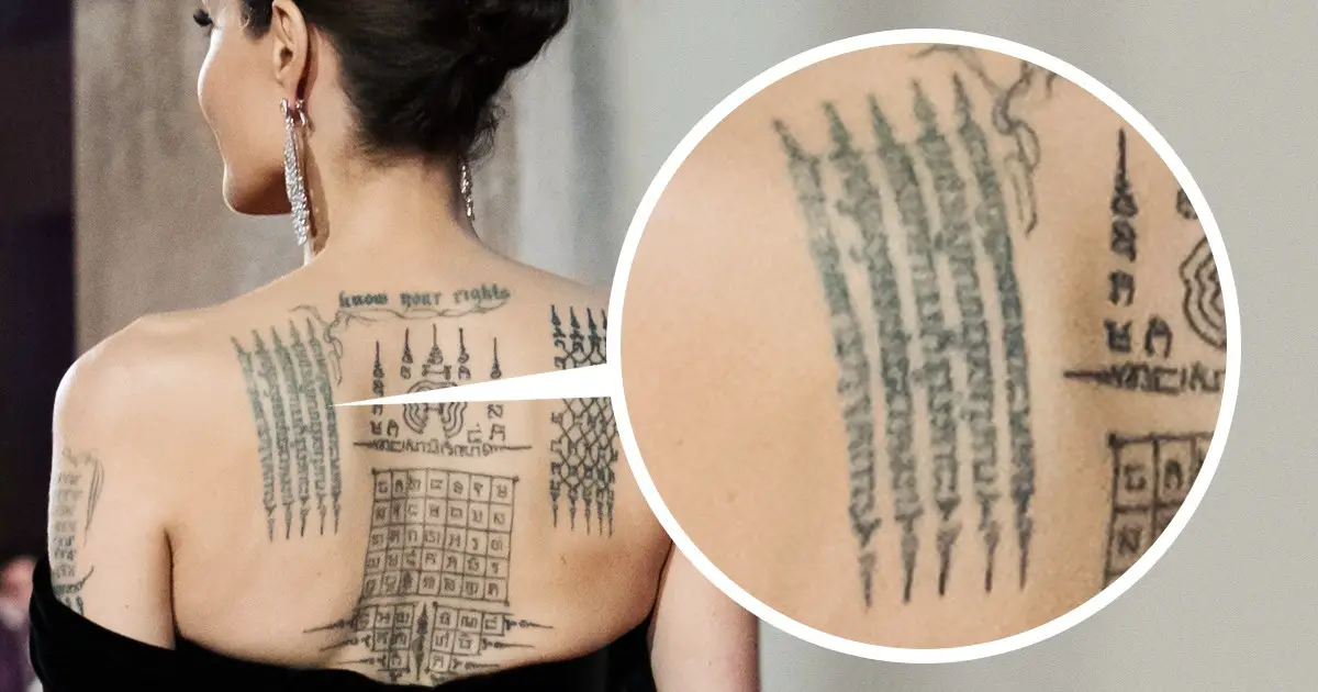 Angelina Jolie dejó ver algunos de sus tatuajes y ya hay un manual para  entender qué significa cada uno | Difundir.ORG